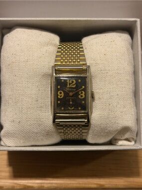 Rare Gold-Tone Lucerne Men’s Rectangular Dress Watch - Gold
